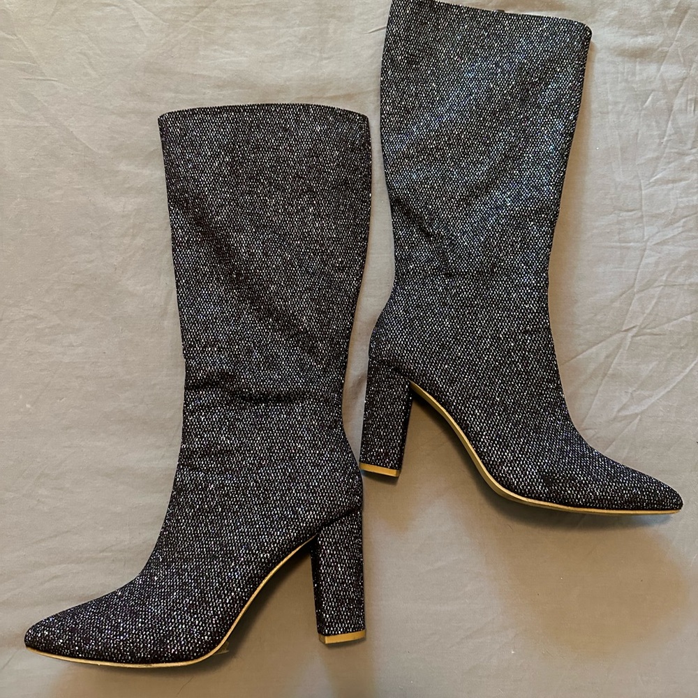 Navy Sparkle Boots